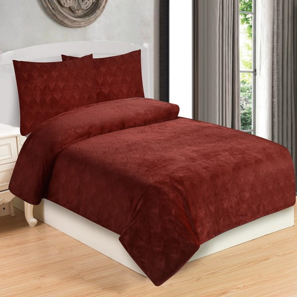 Bordo rdeča enojna posteljnina iz mikropliša 140x200 cm – My House