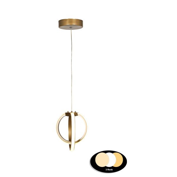 Kovinska LED viseča svetilka v bronasti barvi ø 25 cm Sezen – Squid Lighting