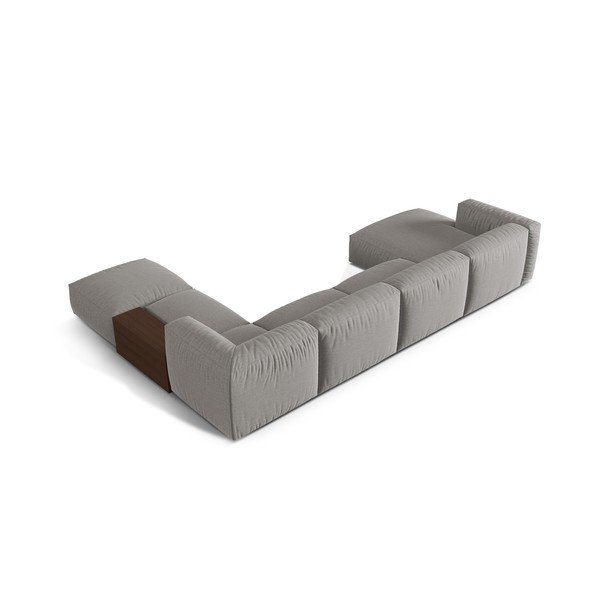 Svetlo siva kotna sedežna garnitura (desni kot/v obliki črke "U") Martina – Micadoni Home-image-2