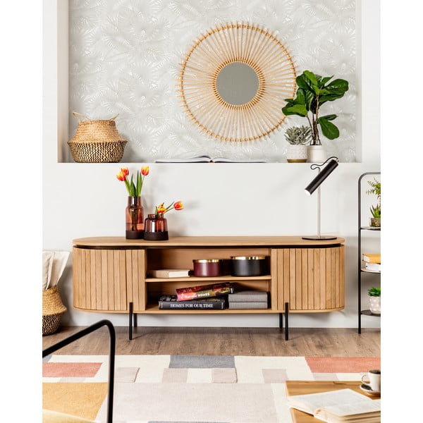 TV omarica iz masivnega manga v naravni barvi 160x56 cm Licia – Kave Home-image-1