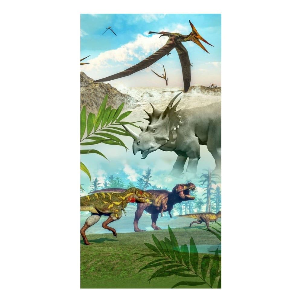 Plažna brisača s potiskom Good Morning Dinoworld, 150 x 75 cm