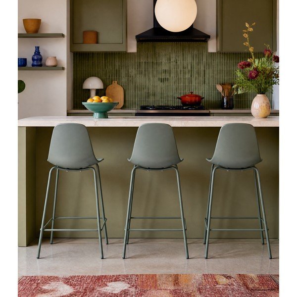 Kaki zelen plastičen barski stol (višina sedeža 67,5 cm) Whitby – Unique Furniture-image-3