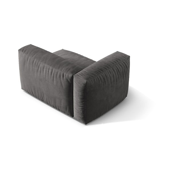 Siv žameten modul za sedežno garnituro (levi kot) Martina – Micadoni -image-2