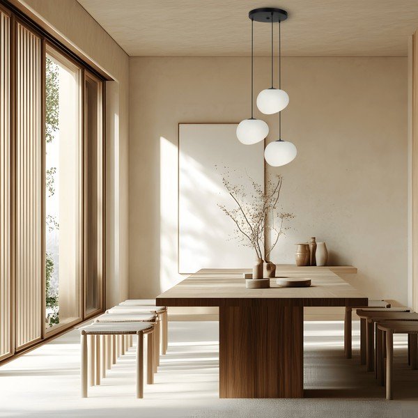 Črno-bela viseča svetilka ø 42 cm Stones – Candellux Lighting-image-1