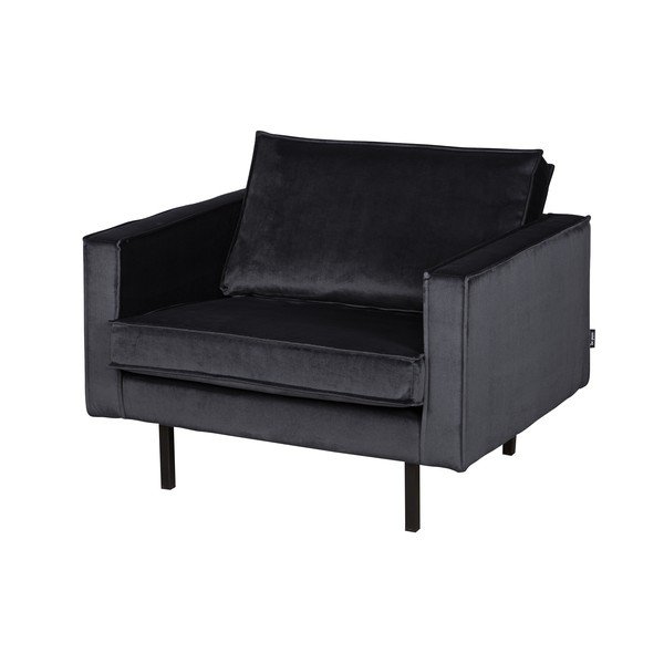 Temno siv žameten fotelj BePureHome Rodeo-image-1