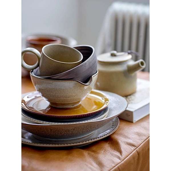 Sivo-bela lončena skleda Bloomingville Thea, ø 16,5 cm-image-1