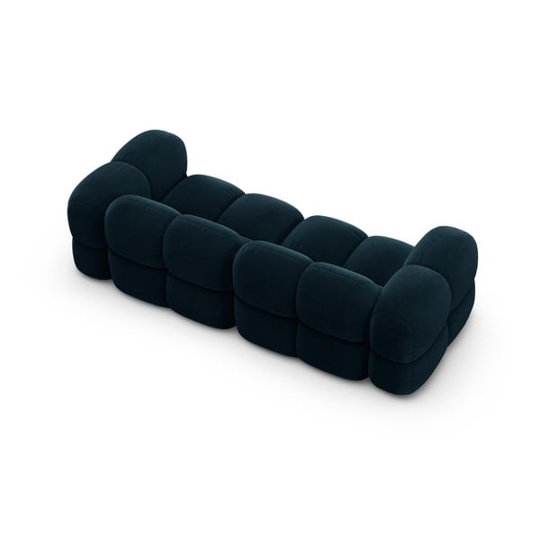 Temno modra žametna sedežna garnitura 250 cm Loretto – Cosmopolitan Design-image-4