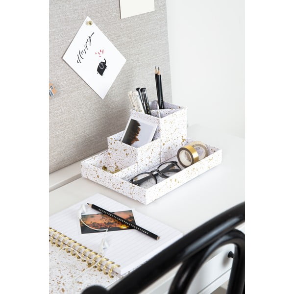 4-delni namizni organizator v zlati in beli barvi Bigso Box of Sweden Lena-image-1