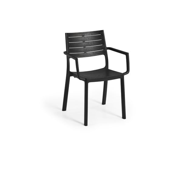 Črn plastičen vrtni stol Metaline – Keter