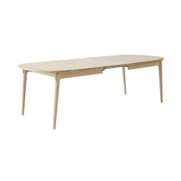 Raztegljiva jedilna miza z dodatno ploščo iz masivnega hrasta 106x184 cm Miro – Hammel Furniture-image-3