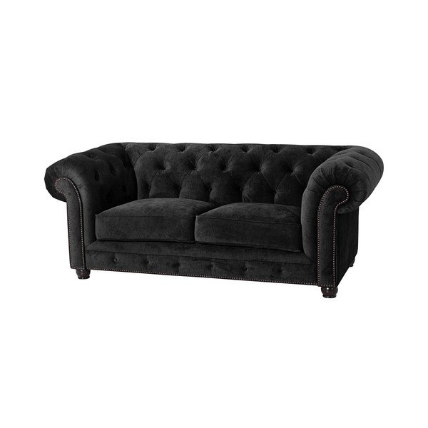 Črna zofa Max Winzer Orleans Velvet, 196 cm-image-1