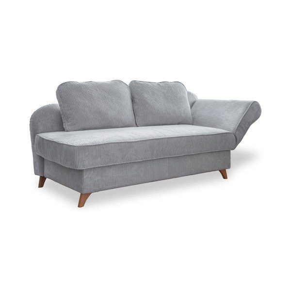 Svetlo siv ležalnik iz rebrastega žameta (desni kot) Chic Charlotte – Miuform