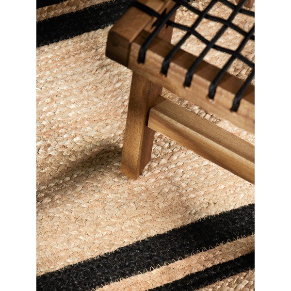 Črn/v naravni barvi obojestranski/ročno tkan tekač iz jute 80x250 cm Looma – Hanse Home-image-4