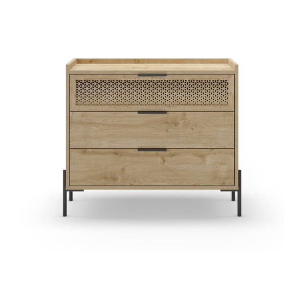 Nizka komoda v hrastovem dekorju 90x80 cm Inca – Marckeric