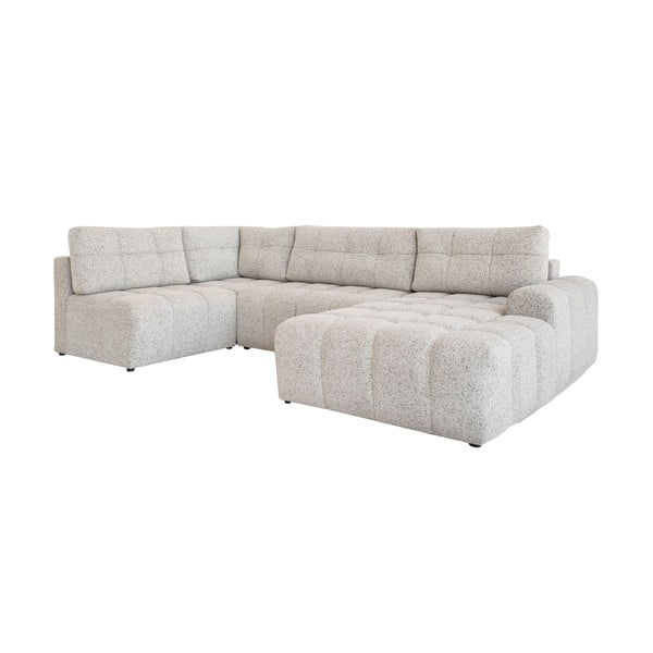 Bež raztegljiva kotna sedežna garnitura s prostorom za shranjevanje (levi kot) Lulu – Miuform