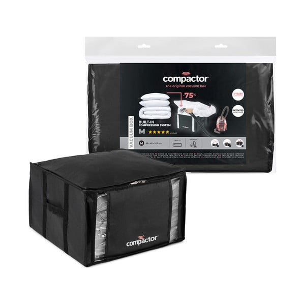 Črna škatla za shranjevanje oblačil Compactor XXL Black Edition 3D Medium, 125 l