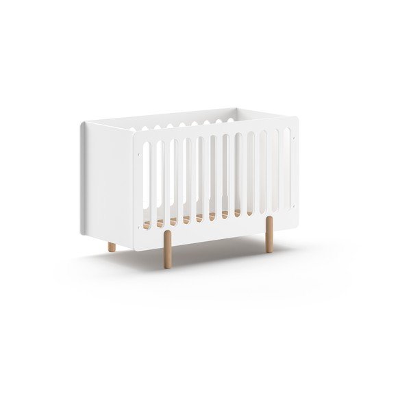 Bela otroška posteljica iz masivnega bora 60x120 cm SMILE – Vipack