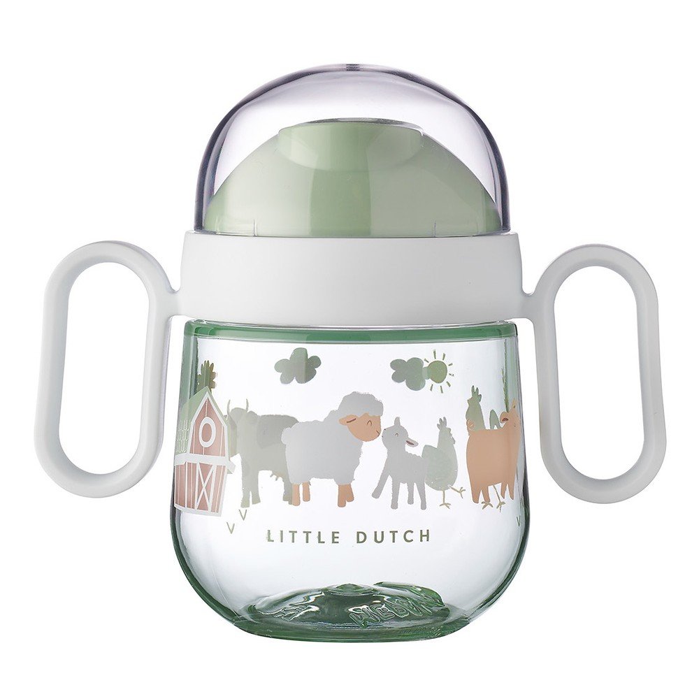 Svetlo zelena otroška skodelica iz tritana 200 ml Little Farm by Little Dutch