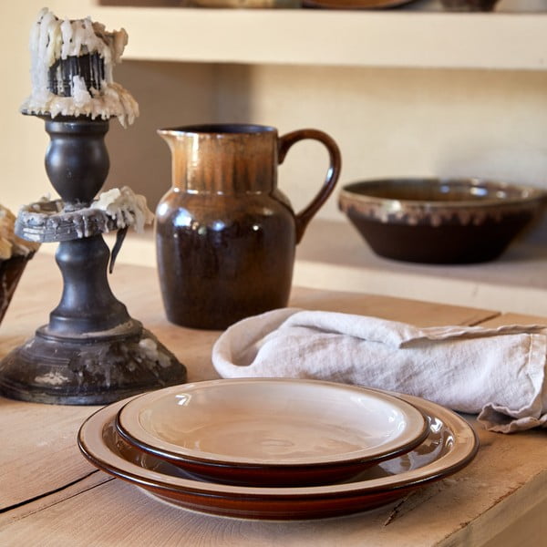 Opečnato oranžen/bež desertni lončen krožnik ø 20 cm Poterie – Casafina-image-2