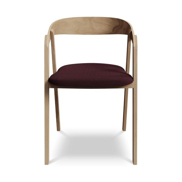 Bordo rdeč jedilni stol iz masivnega lesa Erika – Makamii-image-1