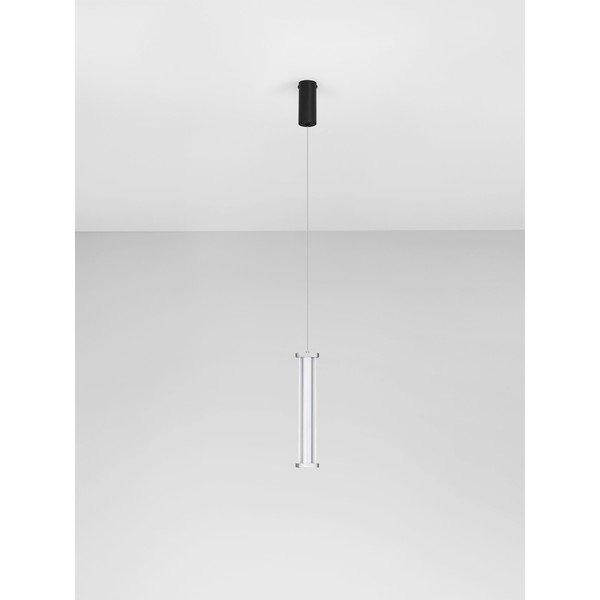 Mat črna/v mat srebrni barvi kovinska LED zatemnitvena viseča svetilka s senčilom iz akrilnega stekla ø 6 cm Pheme – Nova Luce-image-3