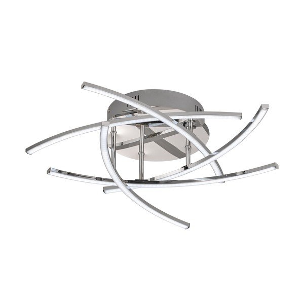 Kovinska LED stropna svetilka z daljinskim upravljalnikom v srebrni barvi Cross – Fischer & Honsel