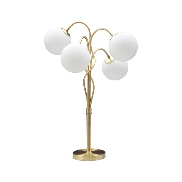 Namizna svetilka s steklenim senčilom v beli in zlati barvi (višina 74 cm) Glamy – Mauro Ferretti