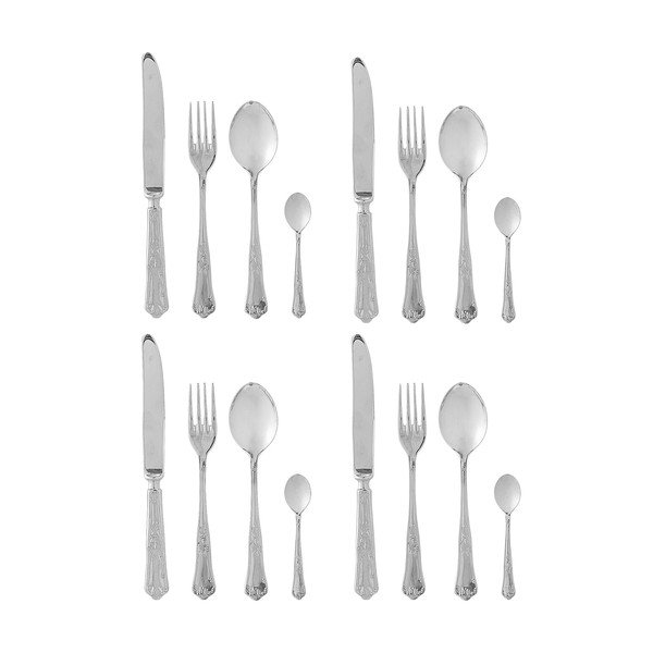 Pribor 16 ks iz nerjavečega jekla v srebrni barvi Tilly – Bloomingville