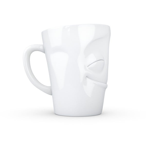 Bela porcelanasta skodelica z ročajem 58products, prostornina 350 ml-image-4