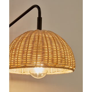 Črna/naravna stenska svetilka ø 23 cm Damila – Kave Home