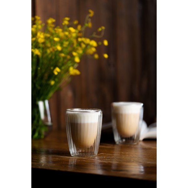 Steklene skodelice v kompletu za kapučino 2 ks 250 ml Livio Duo – Vialli Design-image-4