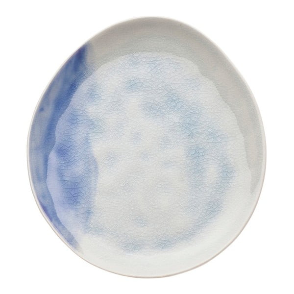 Modro-beli lončeni krožnik Kare Design Cracle, Ø 21 cm