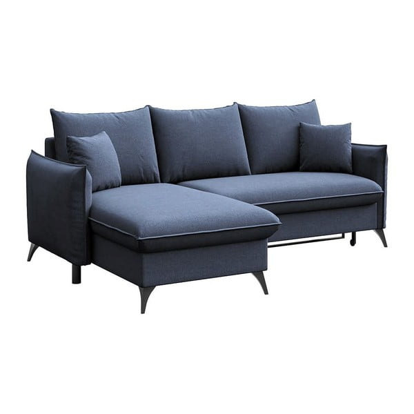 Modra raztegljiva kotna sedežna garnitura s prostorom za shranjevanje (levi kot/z ležalnikom) Brim – Rodier-image-2