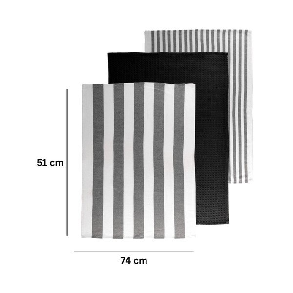 Bombažne kuhinjske krpe v kompletu 3 ks 51x74 cm Marra – Tiseco Home Studio-image-2