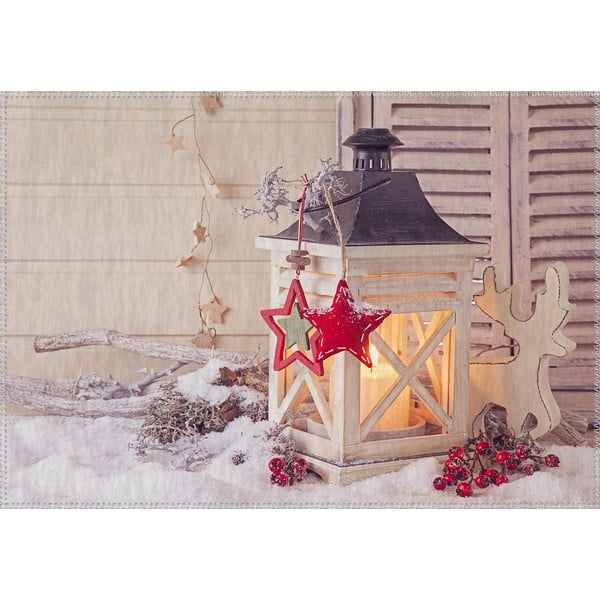 Koberec Vitaus Svetilka za božično obdobje z majhno rdečo zvezdo, 50 x 80 cm