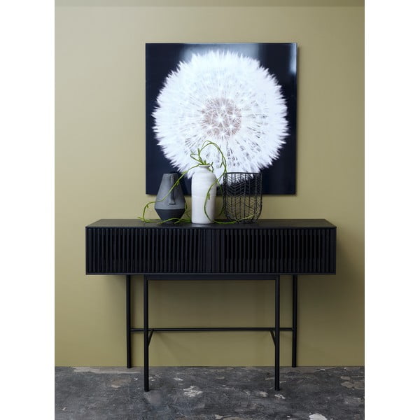 Konzolna mizica iz črnega hrasta s kovinskimi nogami Canett Oxford, dolžina 120 cm-image-1