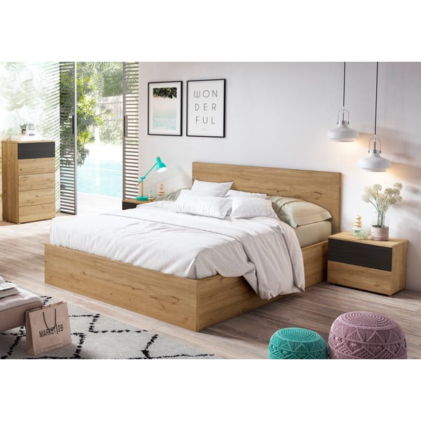 Črna visoka komoda iz hrastovega dekorja 62x111 cm Care - Marckeric-image-3