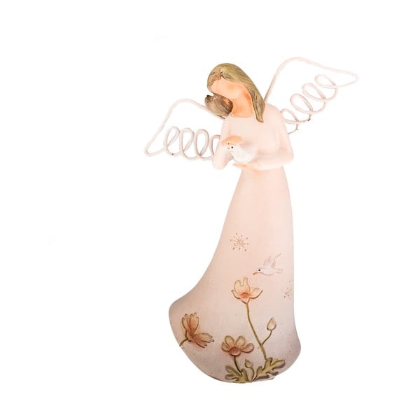 Dekorativna figurica Dakls Angel z golobom, višina 21 cm