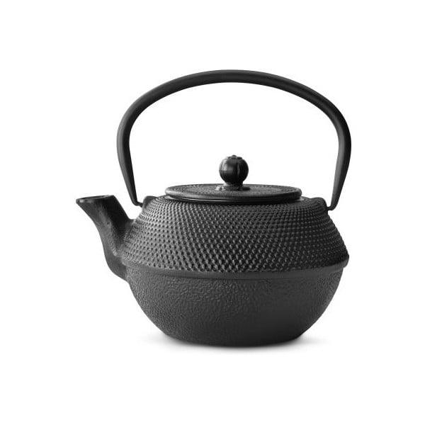 Črn čajnik iz litega železa s cedilom za čaj Bredemeijer Jang, 1,2 l