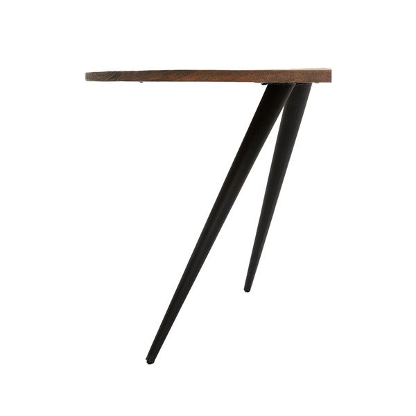 Črna/temno rjava okrogla jedilna miza z mizno ploščo iz akacije ø 120 cm Turi – Light & Living-image-3