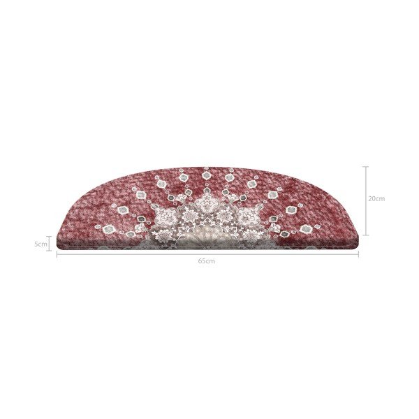 Komplet 16 rdečih preprog za stopnice Vitaus Chakra, 65 x 20 cm-image-4
