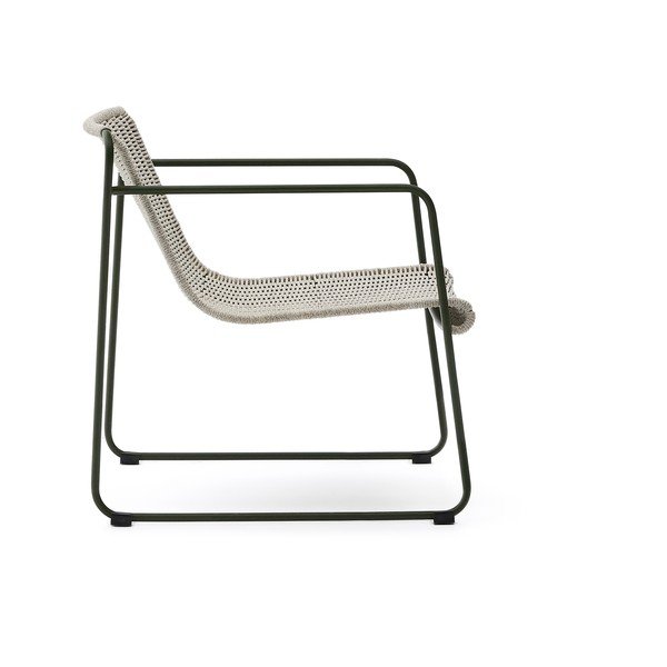 Prašno zelen kovinski vrtni fotelj Maurina – Kave Home-image-3