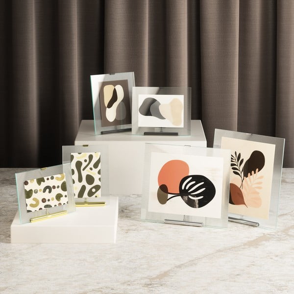 Črn steklen stoječ okvir 19x23 cm Flute – Umbra-image-4