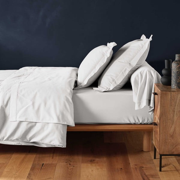 Bela napenjalna bombažna rjuha 160x200 cm Lina – douceur d'intérieur-image-1