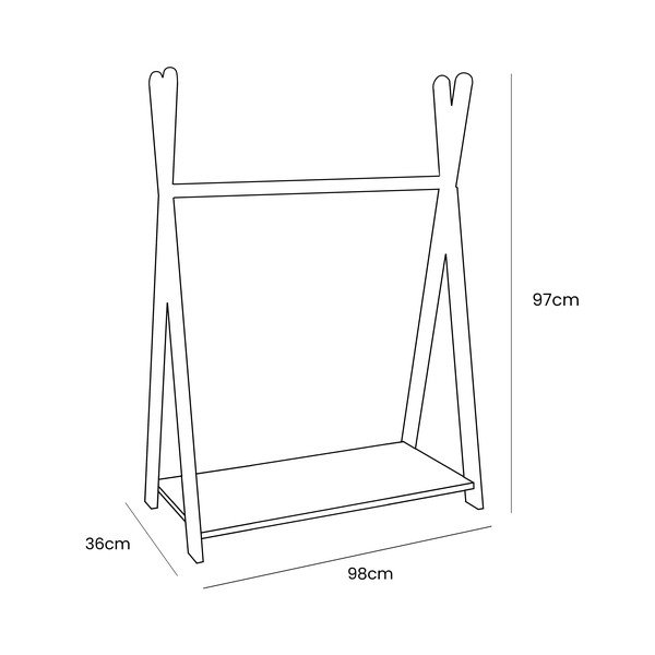 Otroški obešalnik v borovem dekorju v naravni barvi 98x97 cm Montessori – Meowbaby-image-1