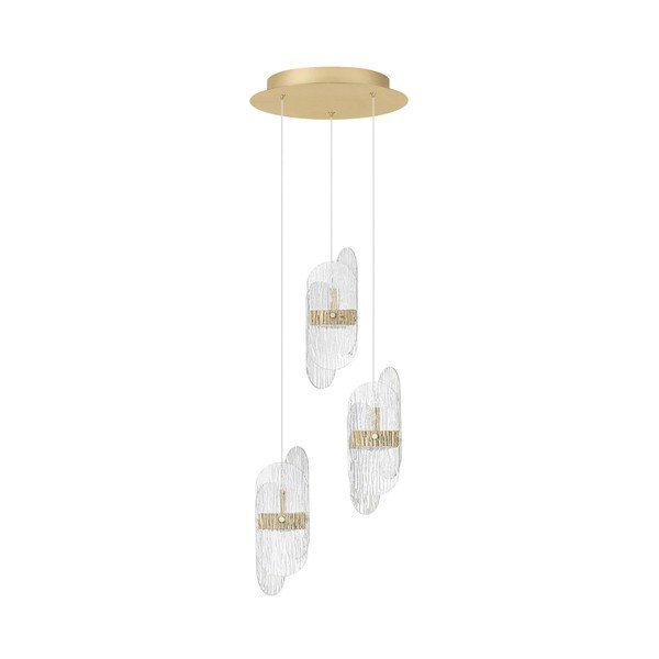 Medeninasta kovinska LED zatemnitvena viseča svetilka s steklenim senčilom ø 32 cm Lucien – Nova Luce