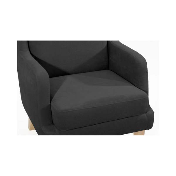 Črn fotelj Max Winzer Bennet Suede-image-3