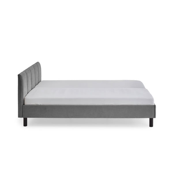 Siva oblazinjena zakonska postelja brez letvenega dna 180x200 cm Joker – Meise Möbel-image-3