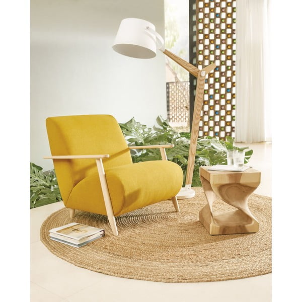 Stranska mizica iz masivnega munggur lesa 30x30 cm Hakon – Kave Home-image-1