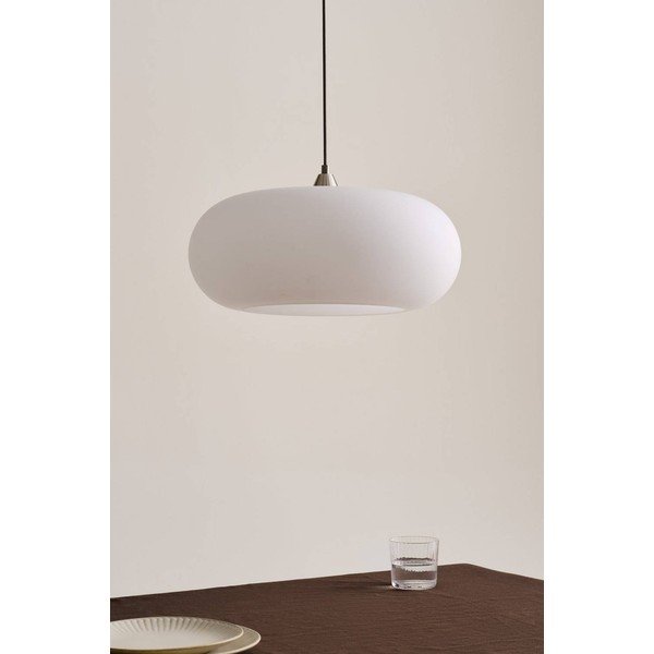 Bela/v mat srebrni barvi viseča svetilka iz opalnega stekla ø 43 cm Thalia – Jotex-image-3